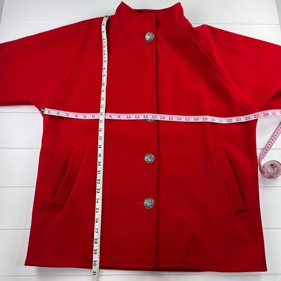 Johnson Woolen Mills Vintage Red Wool Jacket Women's size Large Lined - Picture 6 of 9